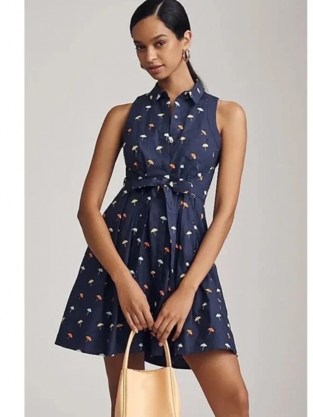 Maeve Anthropologie umbrella print mini dress xsp
